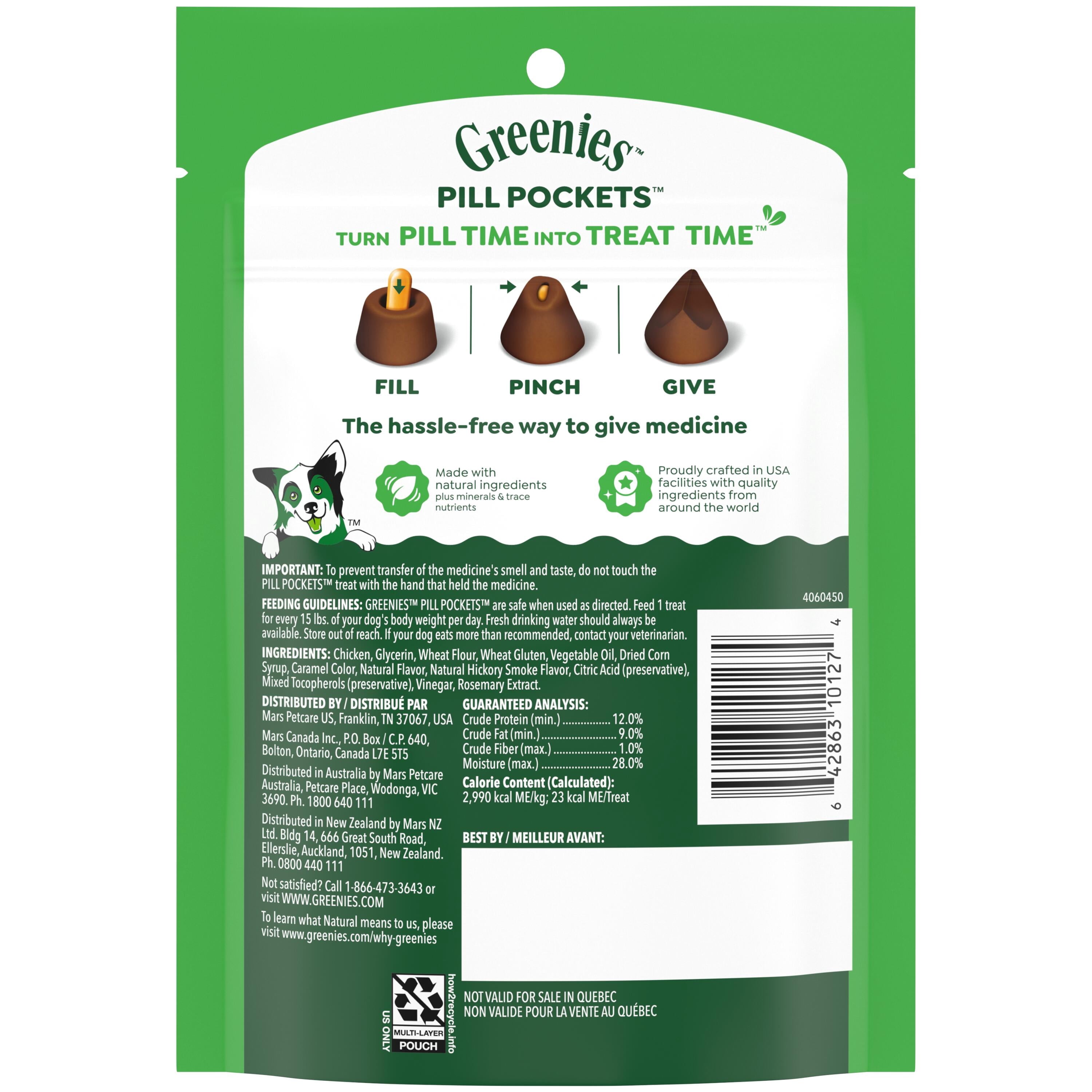 Pill Pockets for Dogs Hickory Smoke Large, Capsule Size Soft Dog Treats, 7.9 Oz (30 Pk)
