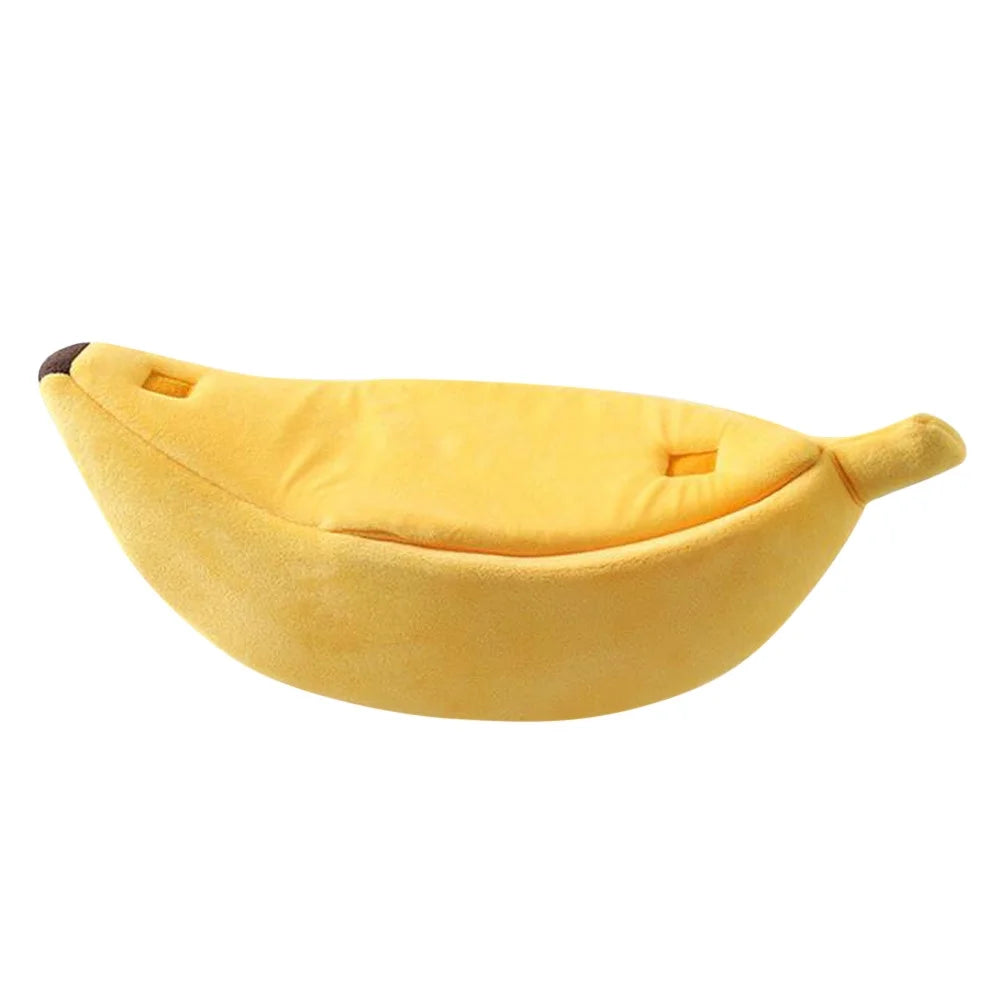 Banana Pet Bed , Cama Para Mascotas Linda Y Divertida Con Cojín Removible Para Perros, Gatos De Interior, Conejos, Animales Pequeños, Amarillo