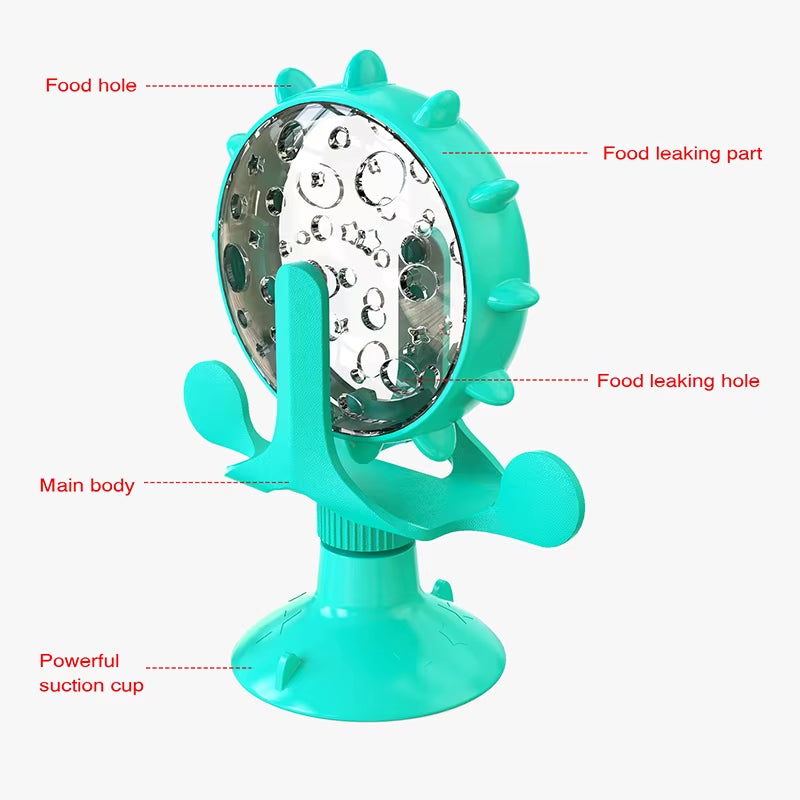Dog Toys Cat Feeding Interactive Wheel Toys Pet Leaking Food Training Ball Slow Dog Cat Feeder Funny Dog Wheel Interactive Toy