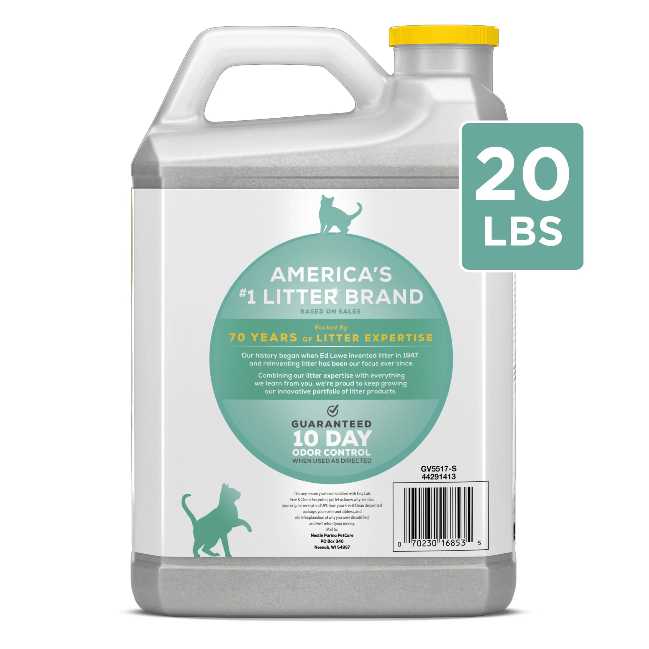 Purina  Free and Clean Clumping Cat Litter, Unscented, 20 Lb Jug