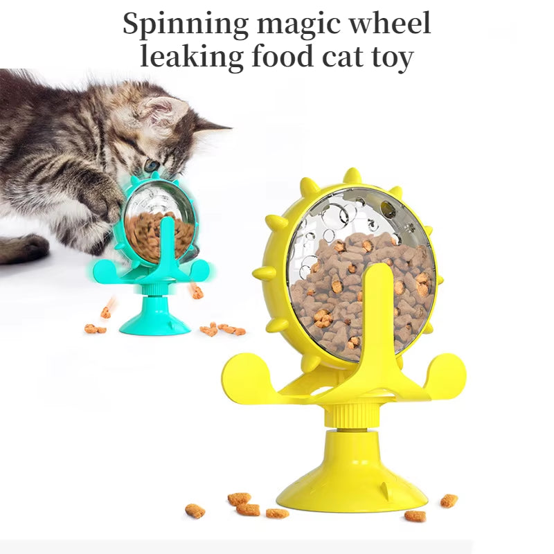 Dog Toys Cat Feeding Interactive Wheel Toys Pet Leaking Food Training Ball Slow Dog Cat Feeder Funny Dog Wheel Interactive Toy